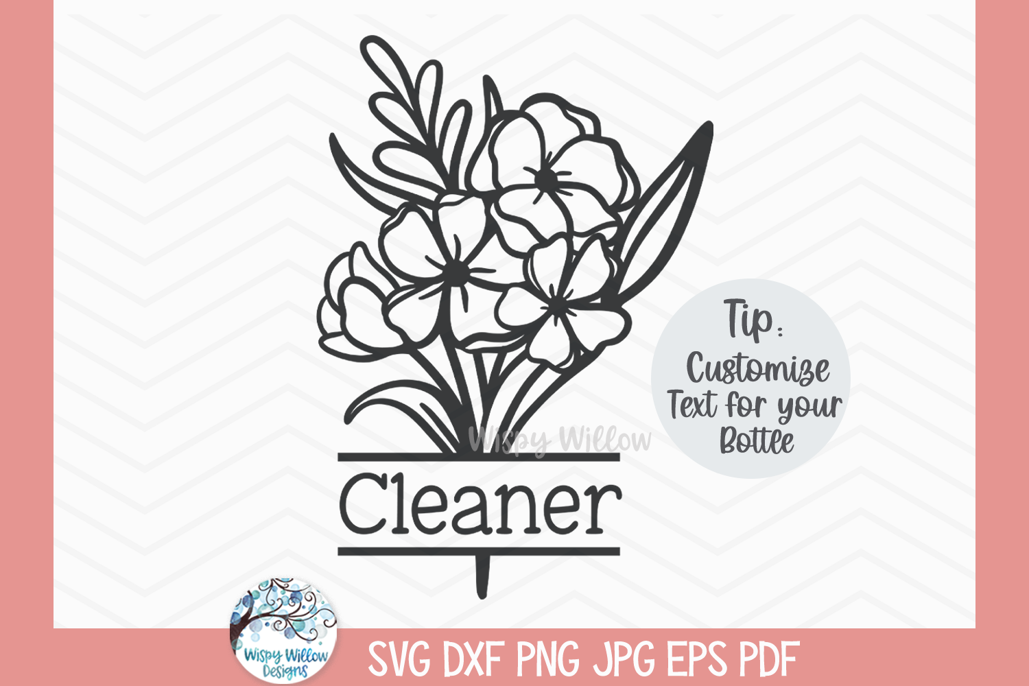 Cleaner Flowers SVG | Floral Cleaning Spray Label SVG