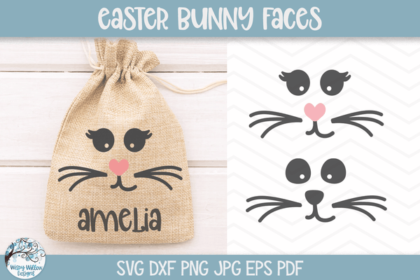 Easter Bunny Faces SVG Bundle | Easter Gift Bags Designs – Wispy Willow ...