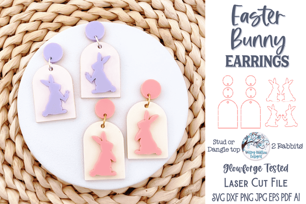 Easter Bunny Rabbit Earring SVG File for Glowforge Laser Cutter – Wispy ...