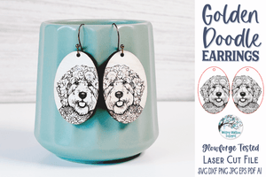 Goldendoodle Dog Earring File for Glowforge or Laser Cutter Wispy Willow Designs Company