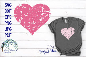 Distressed Heart SVG Wispy Willow Designs Company