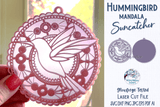 Hummingbird Mandala Suncatcher for Glowforge Laser Wispy Willow Designs Company