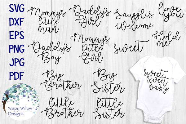 Newborn Baby SVG Bundle – Wispy Willow Designs