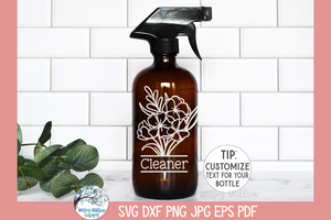 Cleaner Flowers SVG | Floral Cleaning Spray Label SVG