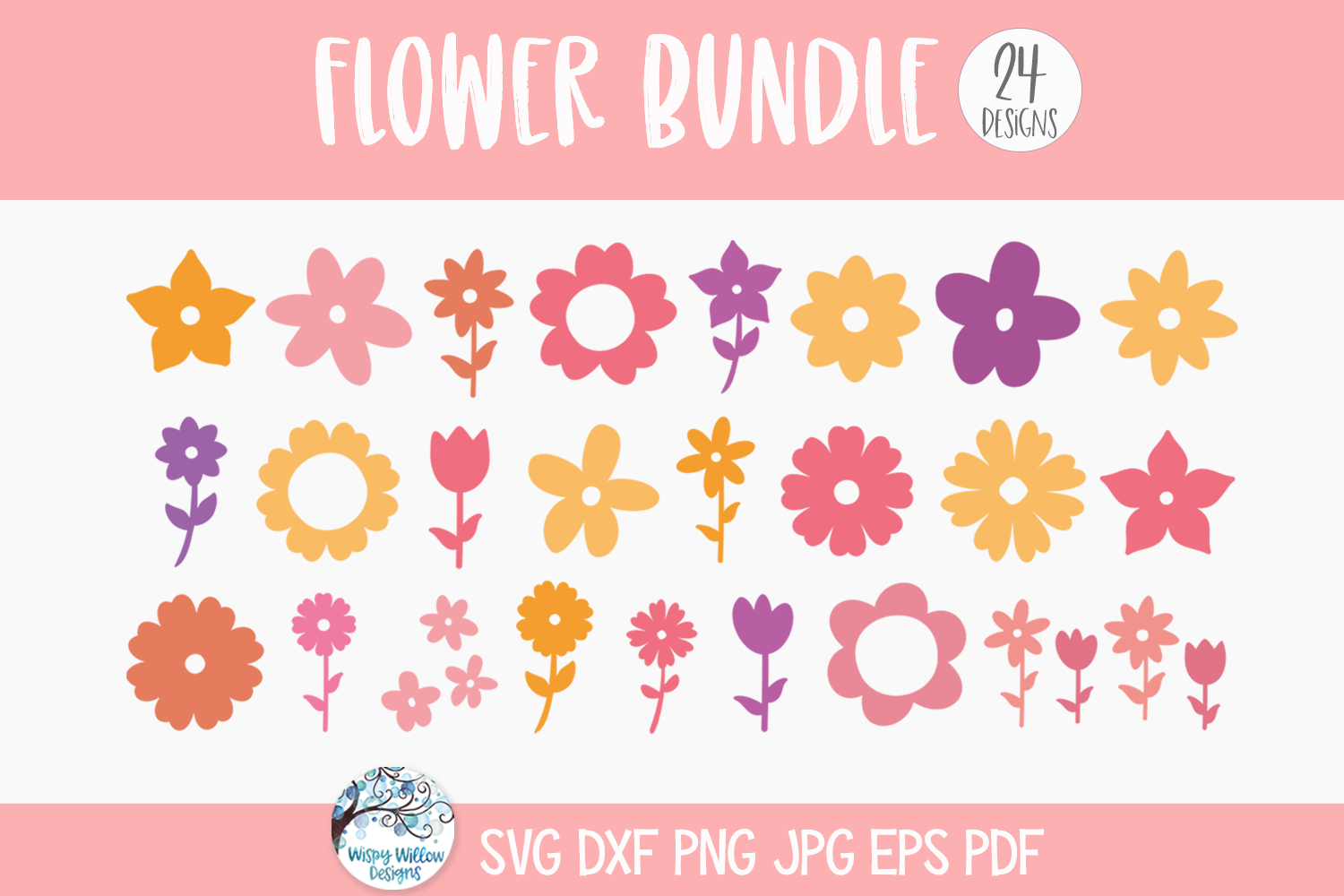 Flower Bundle SVG | Floral Silhouette ClipArt