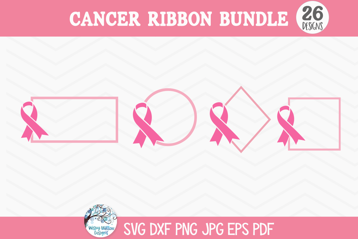 Cancer Ribbon Bundle SVG | Pink Breast Cancer Awareness Designs
