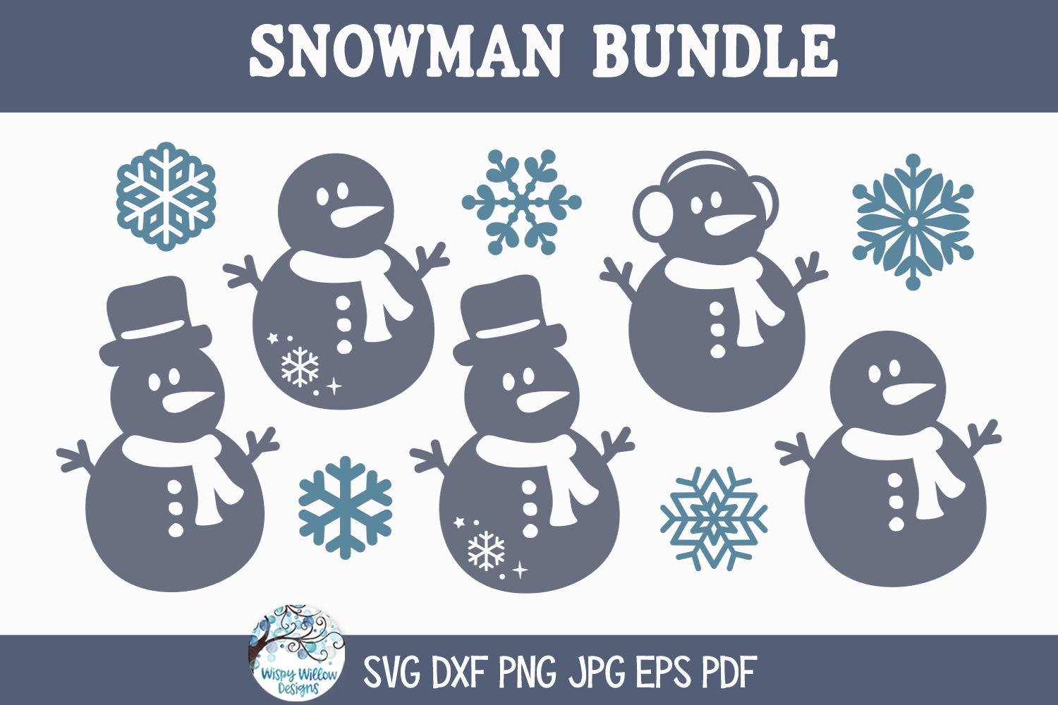 Snowman Bundle SVG | Winter Design Bundle