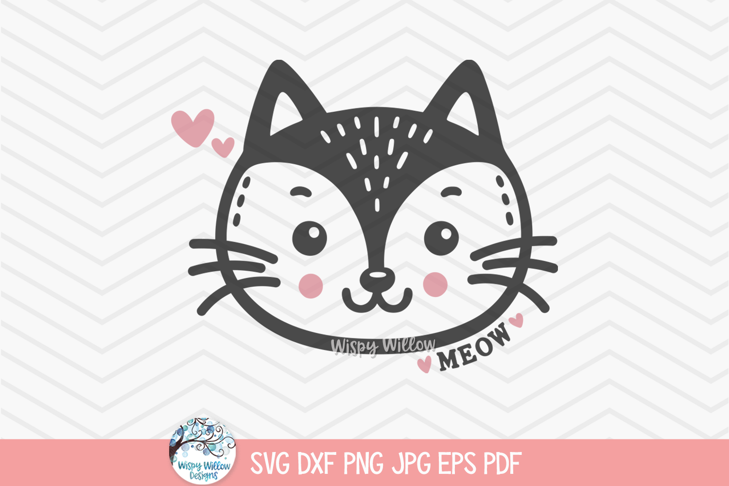 Cat SVG | Adorable Kitten Face Illustration