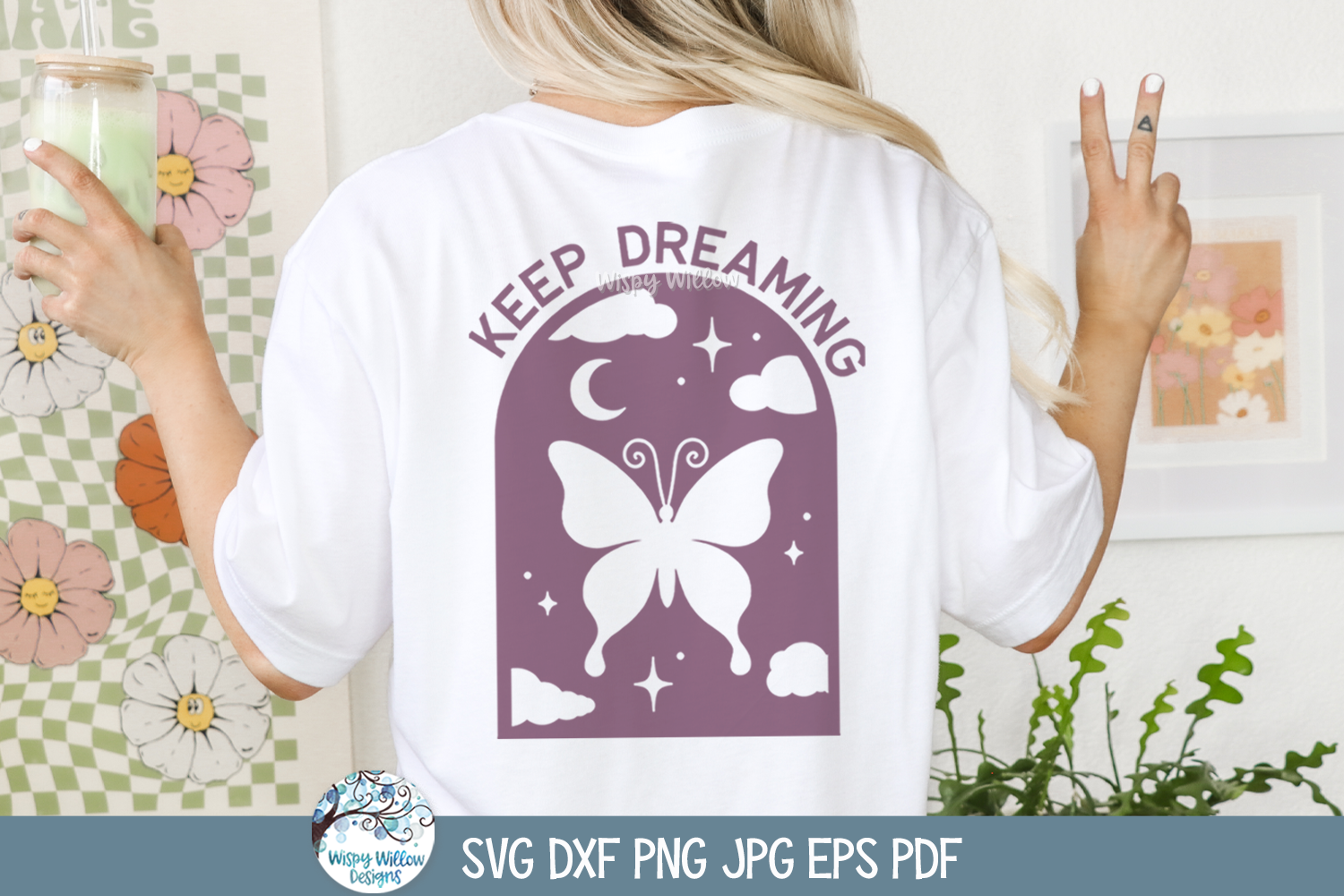 Keep Dreaming SVG | Celestial Butterfly Design