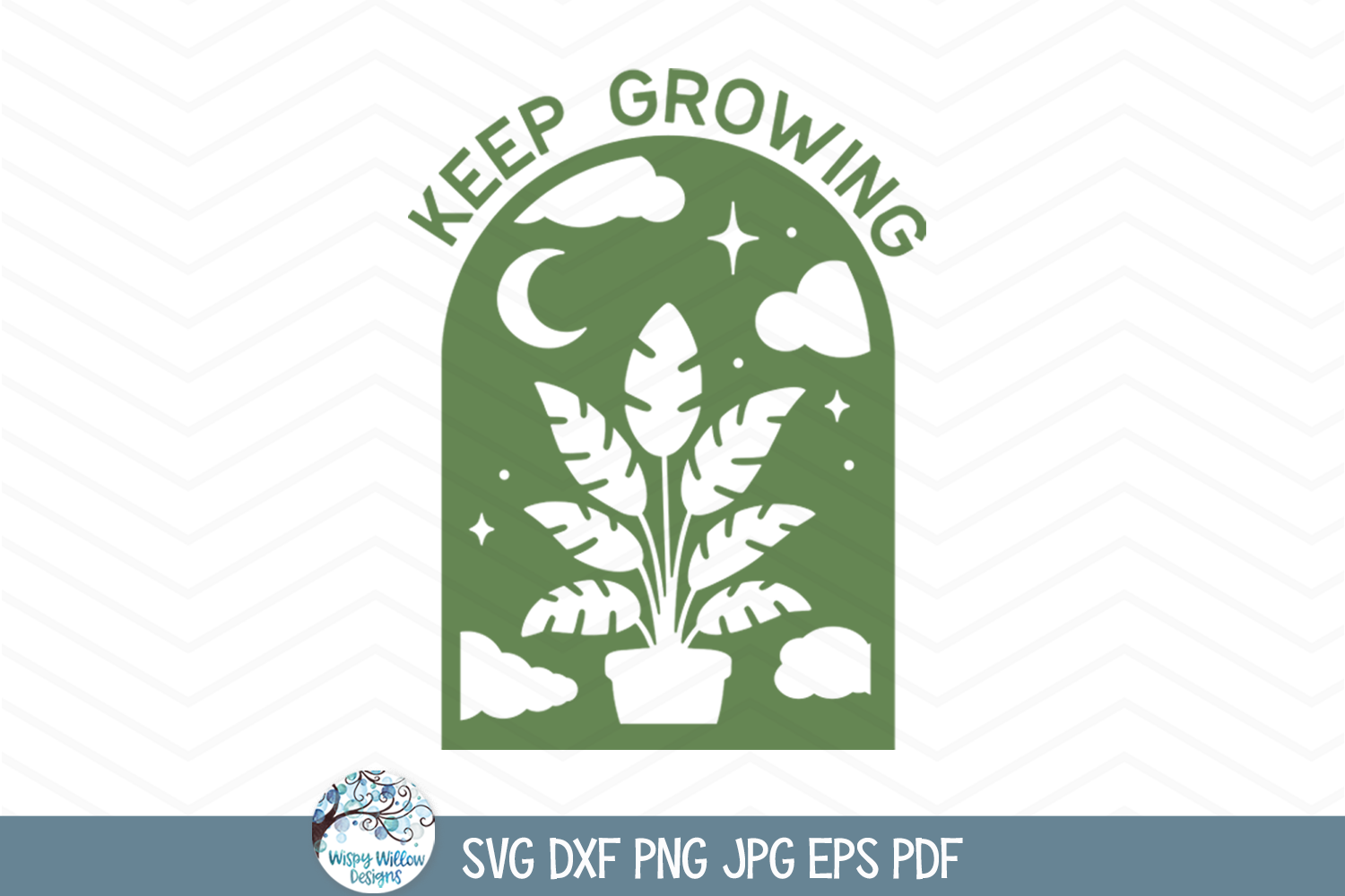 Keep Growing SVG | Inspirational Plant ClipArt