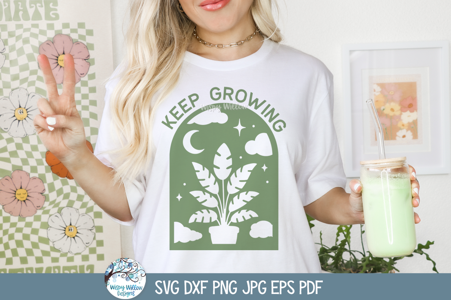 Keep Growing SVG | Inspirational Plant ClipArt