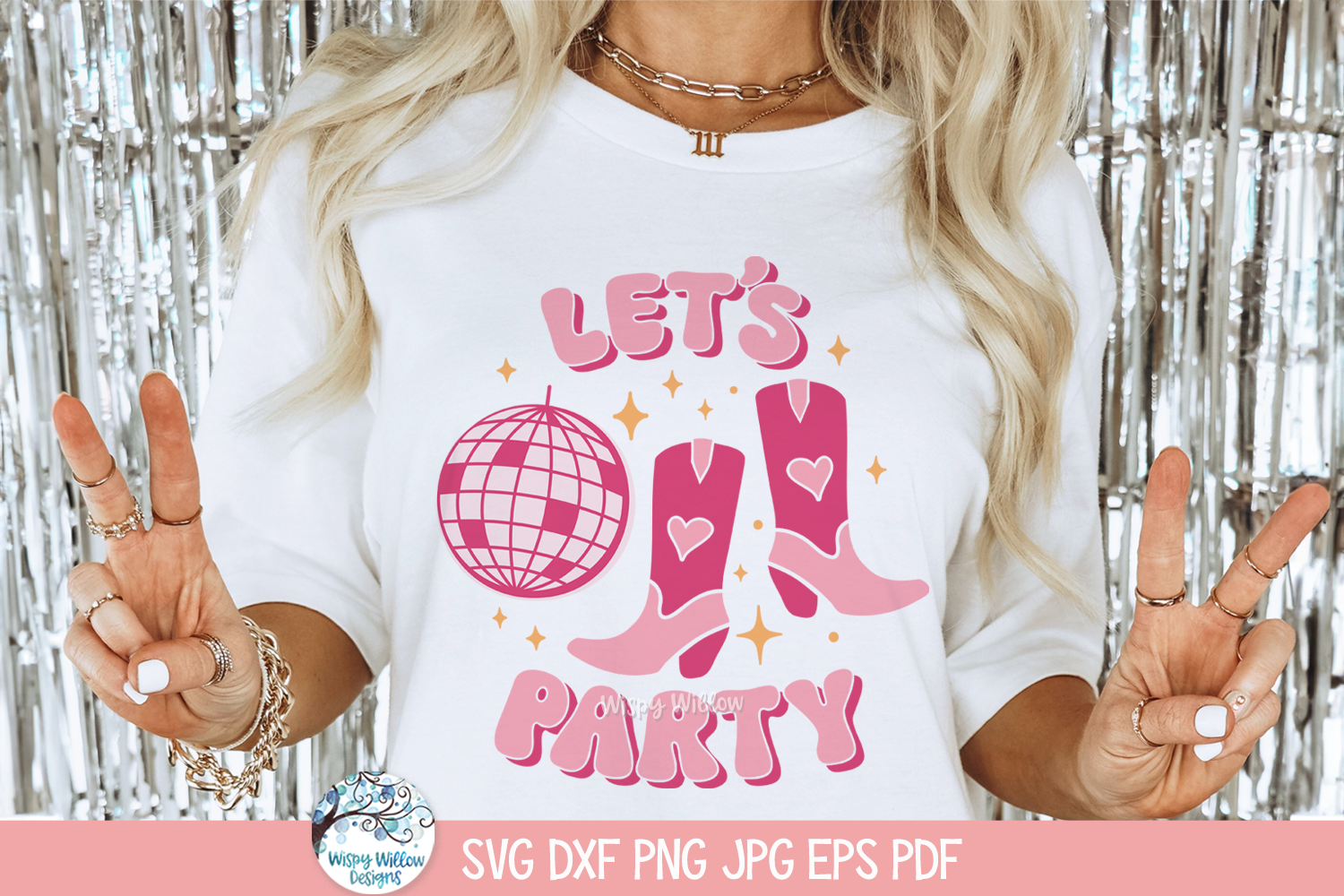 Let's Party SVG | Cowgirl Boots & Disco Ball Party Graphics