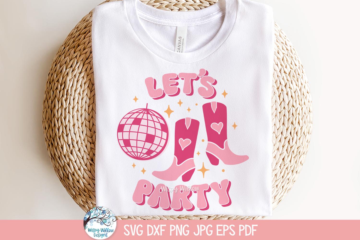 Let's Party SVG | Cowgirl Boots & Disco Ball Party Graphics