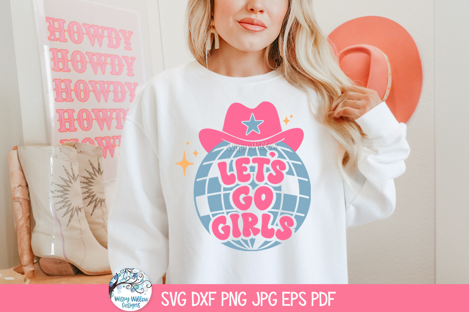 Let's Go Girls SVG | Bridal Shower Disco Ball Graphic
