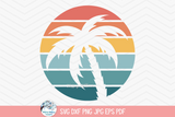 Retro Summer Palm Tree SVG PNG