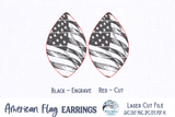 American Flag Earring SVG File for Glowforge and Laser Cutter Wispy Willow Designs Company
