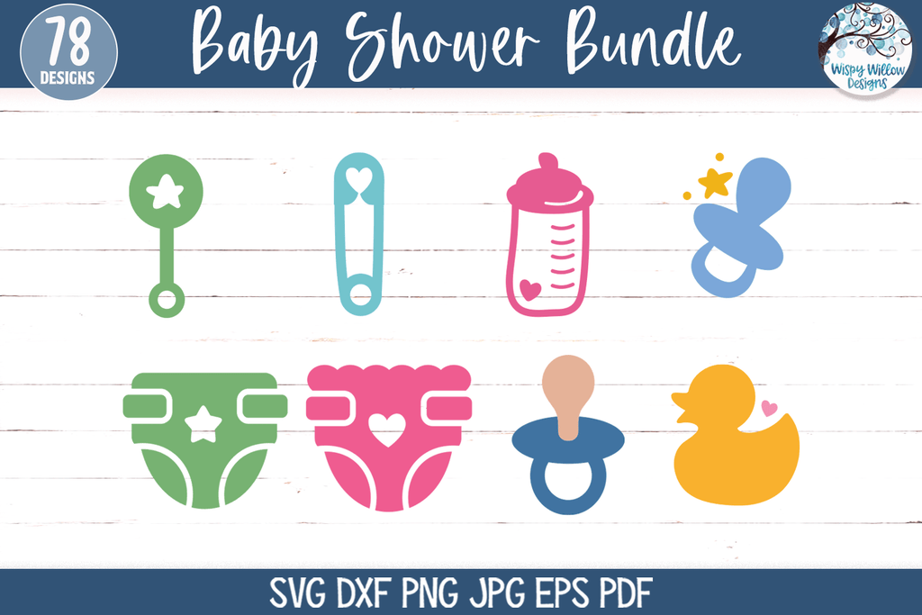 Baby Shower SVG Bundle Wispy Willow Designs Company
