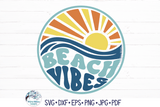 Beach Vibes SVG | Round Beach Sunrise Wispy Willow Designs Company