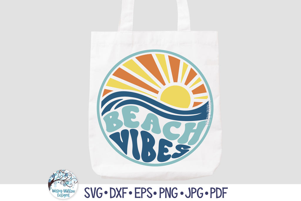 Beach Vibes SVG | Round Beach Sunrise Wispy Willow Designs Company