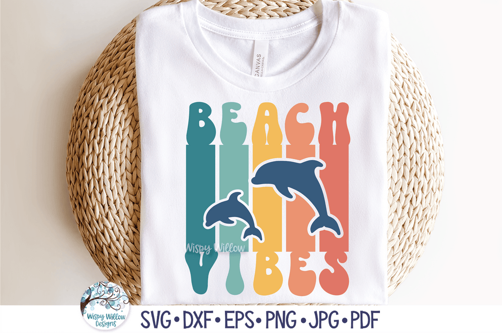 Beach Vibes SVG | Summer Dolphins Wispy Willow Designs Company