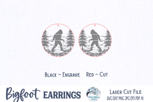 Bigfoot Earring File for Glowforge or Laser Cutter Wispy Willow Designs Company