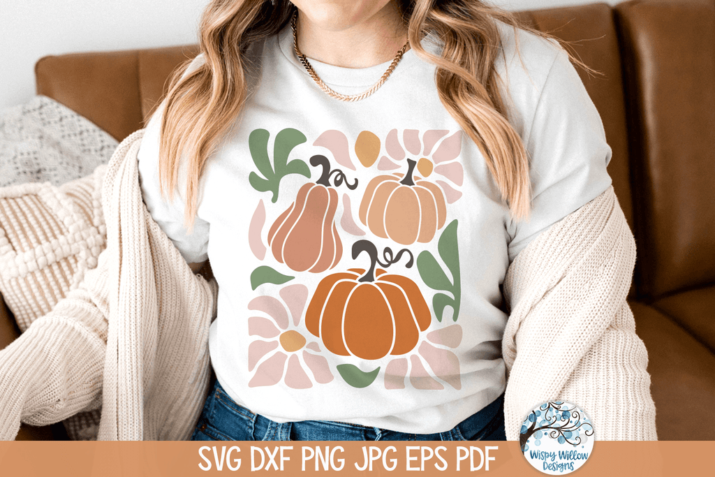 Boho Pumpkins SVG | Retro Fall Design Wispy Willow Designs Company