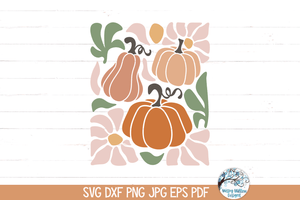 Boho Pumpkins SVG | Retro Fall Design Wispy Willow Designs Company