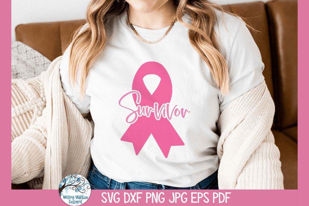 Breast Cancer Survivor Ribbon SVG Wispy Willow Designs Company