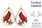 Cardinal Earring SVG File for Glowforge and Laser Cutter Wispy Willow Designs Company