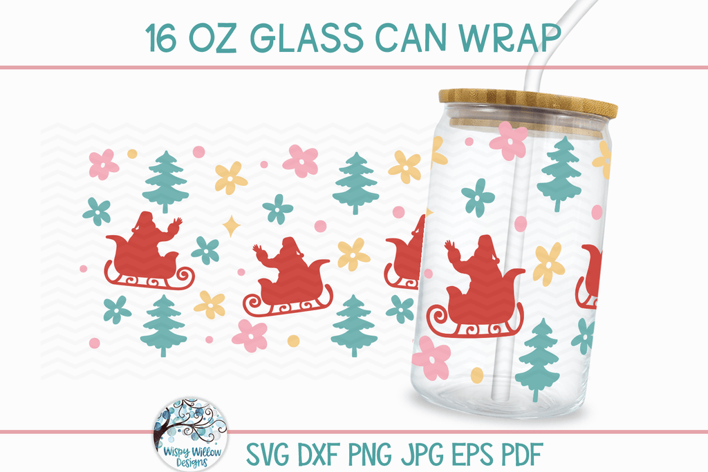 Christmas Can Wrap Template SVG Bundle | 16 OZ. Glass Beer Can Wraps Wispy Willow Designs Company