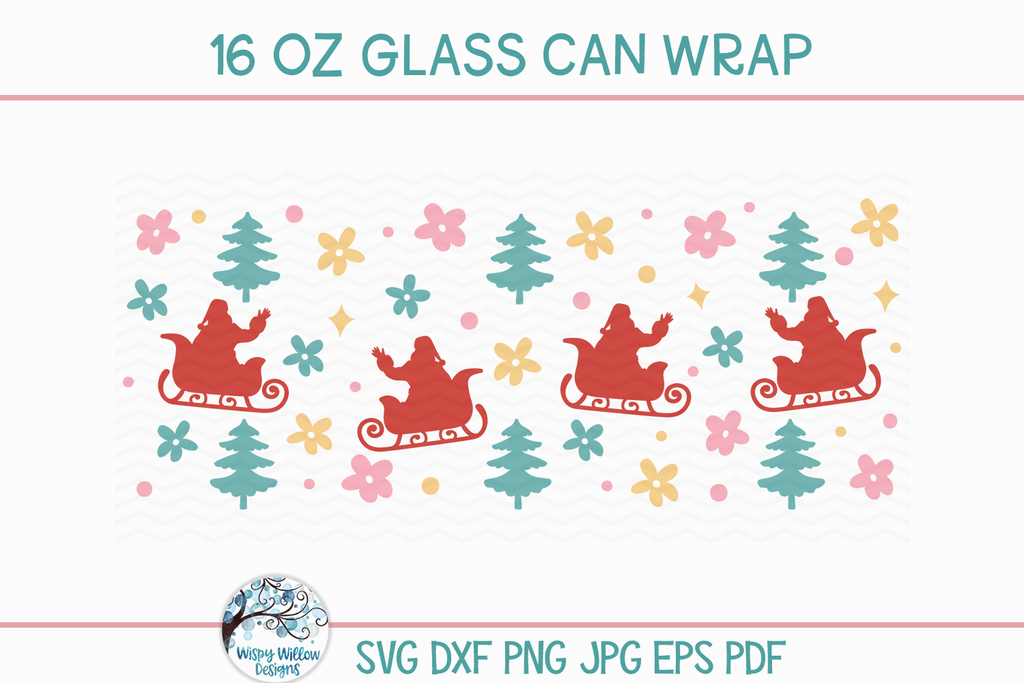 Christmas Can Wrap Template SVG Bundle | 16 OZ. Glass Beer Can Wraps Wispy Willow Designs Company