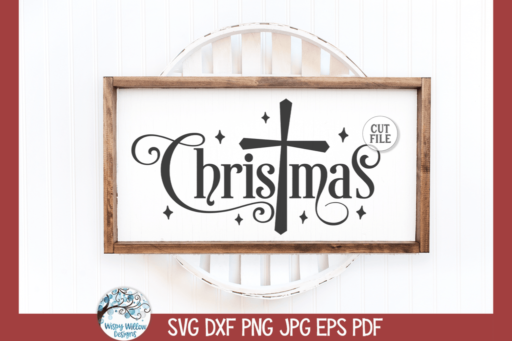 Christmas Cross SVG | Christmas Design SVG Wispy Willow Designs Company
