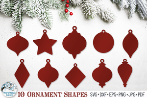Christmas Ornament Shape SVG Bundle Wispy Willow Designs Company