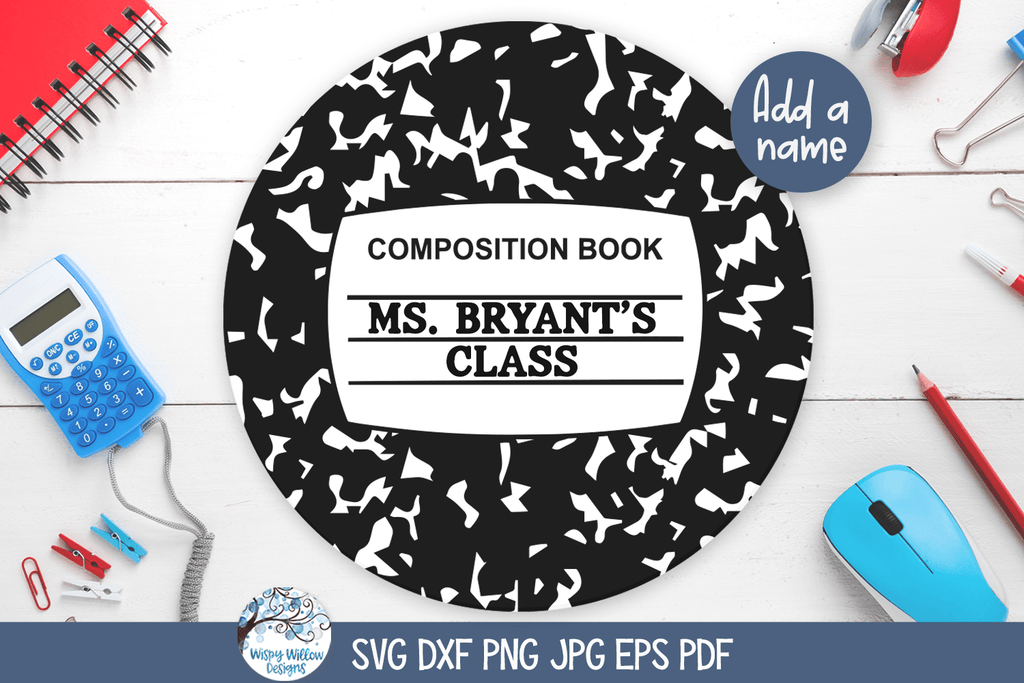 Composition Book Sign SVG | Teacher Design โ Wispy Willow Designs