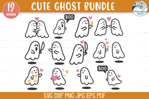 Cute Ghost SVG Bundle for Halloween Wispy Willow Designs Company