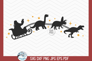 Dinosaur Santa Sleigh | Christmas SVG Wispy Willow Designs Company