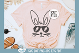 Easter Bunny Face with Carrot Sunglasses SVG Wispy Willow Designs Company