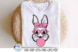 Easter Bunny Rabbit with Bubble Gum SVG Wispy Willow Designs Company