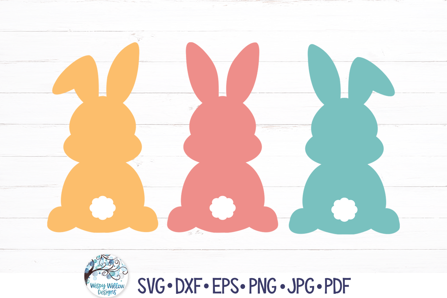 Easter Bunny SVG Bundle | Spring Rabbit Silhouette Monogram Wispy Willow Designs Company