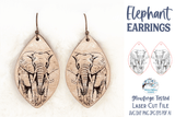 Elephant Earrings SVG File for Glowforge or Laser Cutter Wispy Willow Designs Company