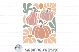 Fall Pumpkins with Flowers SVG | Abstract Retro Art Wispy Willow Designs Company