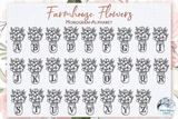 Farmhouse Flower Alphabet Bundle SVG | Mason Jar Flower Bouquet with Personalized Letter Wispy Willow Designs Company