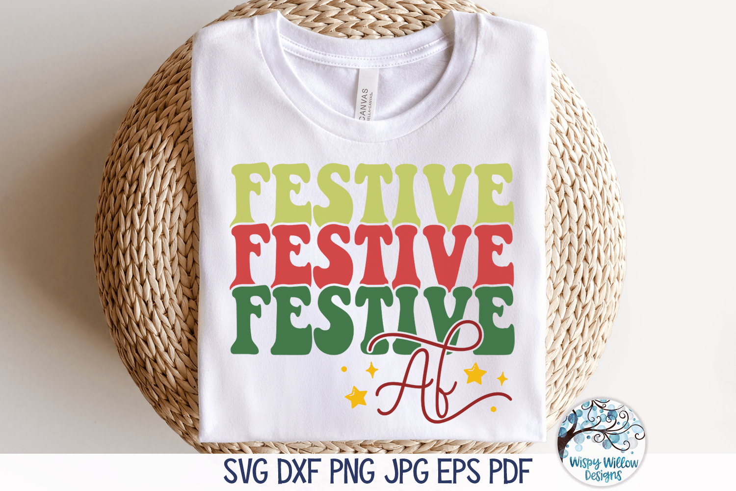 Festive AF SVG | Funny Christmas Design Wispy Willow Designs Company