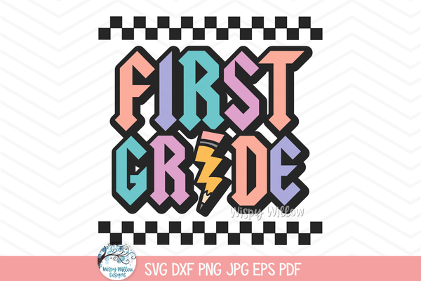 First Grade SVG | Retro Classroom Art – Wispy Willow Designs