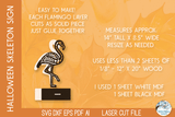 Flamingo Skeleton Shelf Sitter Sign | Halloween Laser Cut SVG File Wispy Willow Designs Company