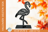 Flamingo Skeleton Shelf Sitter Sign | Halloween Laser Cut SVG File Wispy Willow Designs Company