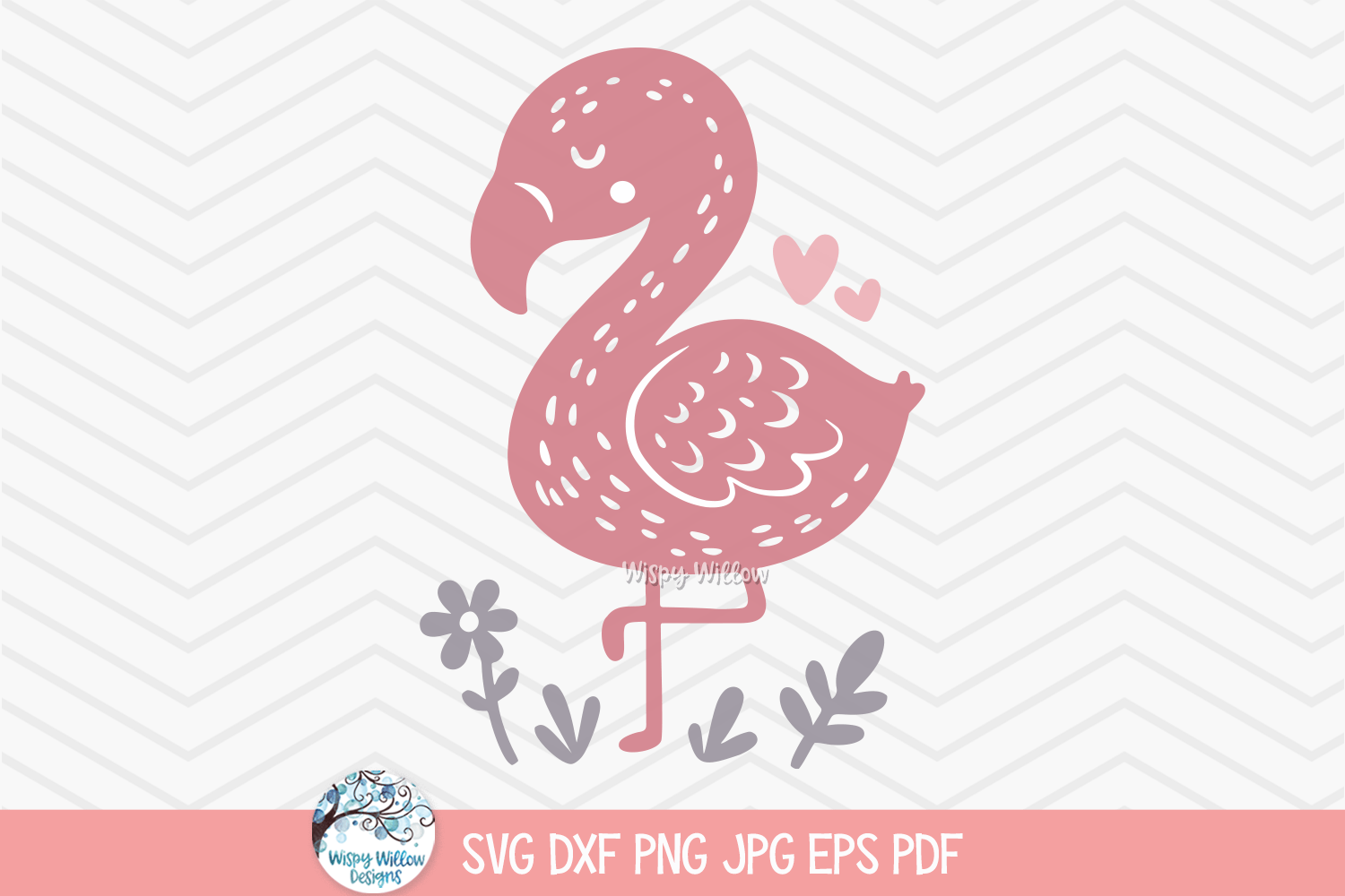 Flamingo SVG | Whimsical Pink Flamingo Design Wispy Willow Designs Company
