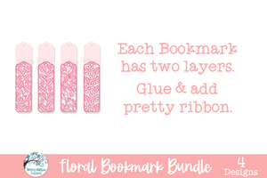 Floral Bookmark SVG Bundle | Delicate Book Lovers Flower Art Wispy Willow Designs Company