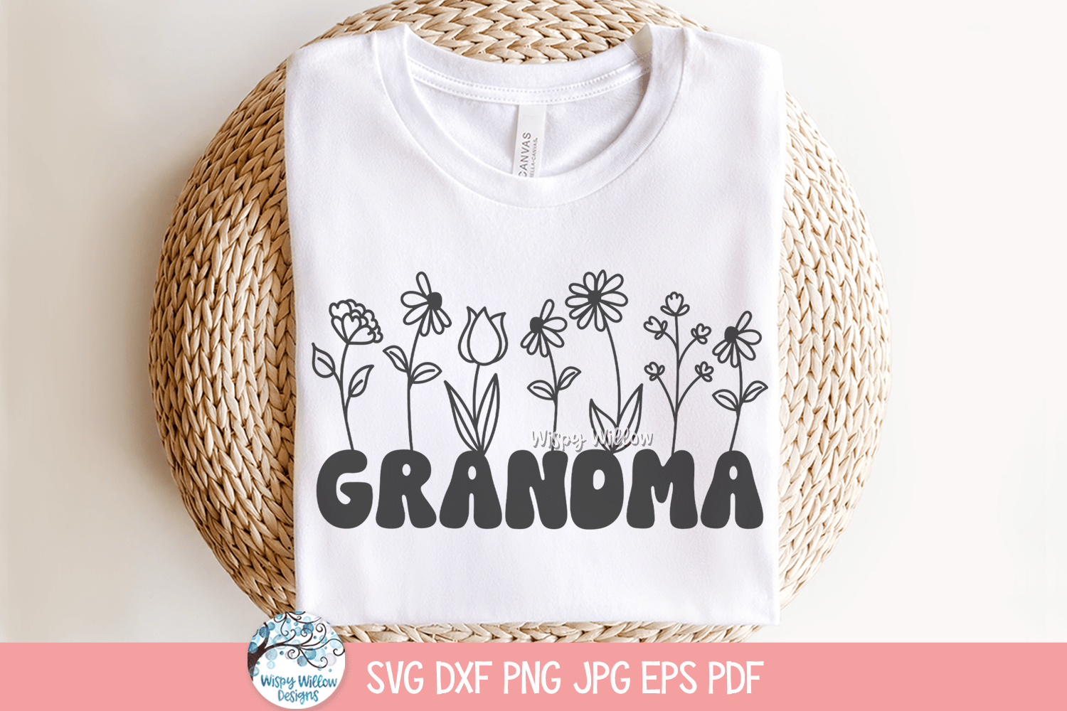 Floral Grandma SVG | Sweet Grandmother's Day Gift Design Wispy Willow Designs Company
