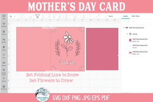 Floral Mother's Day Card SVG | Elegant Daisy Flower Mom Card Wispy Willow Designs Company